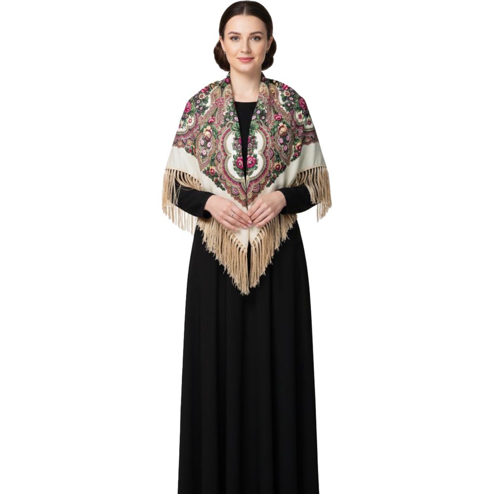 D' Daniela - Lyubov Women's Eastern European Cotton Tassel Shawl