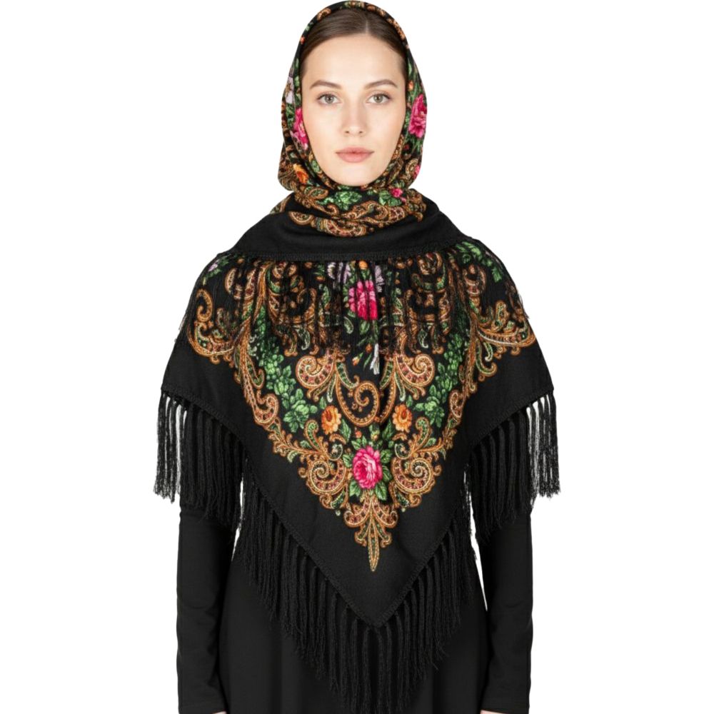 D' Daniela - Anya Women's Eastern European Cotton Tassel Shawl