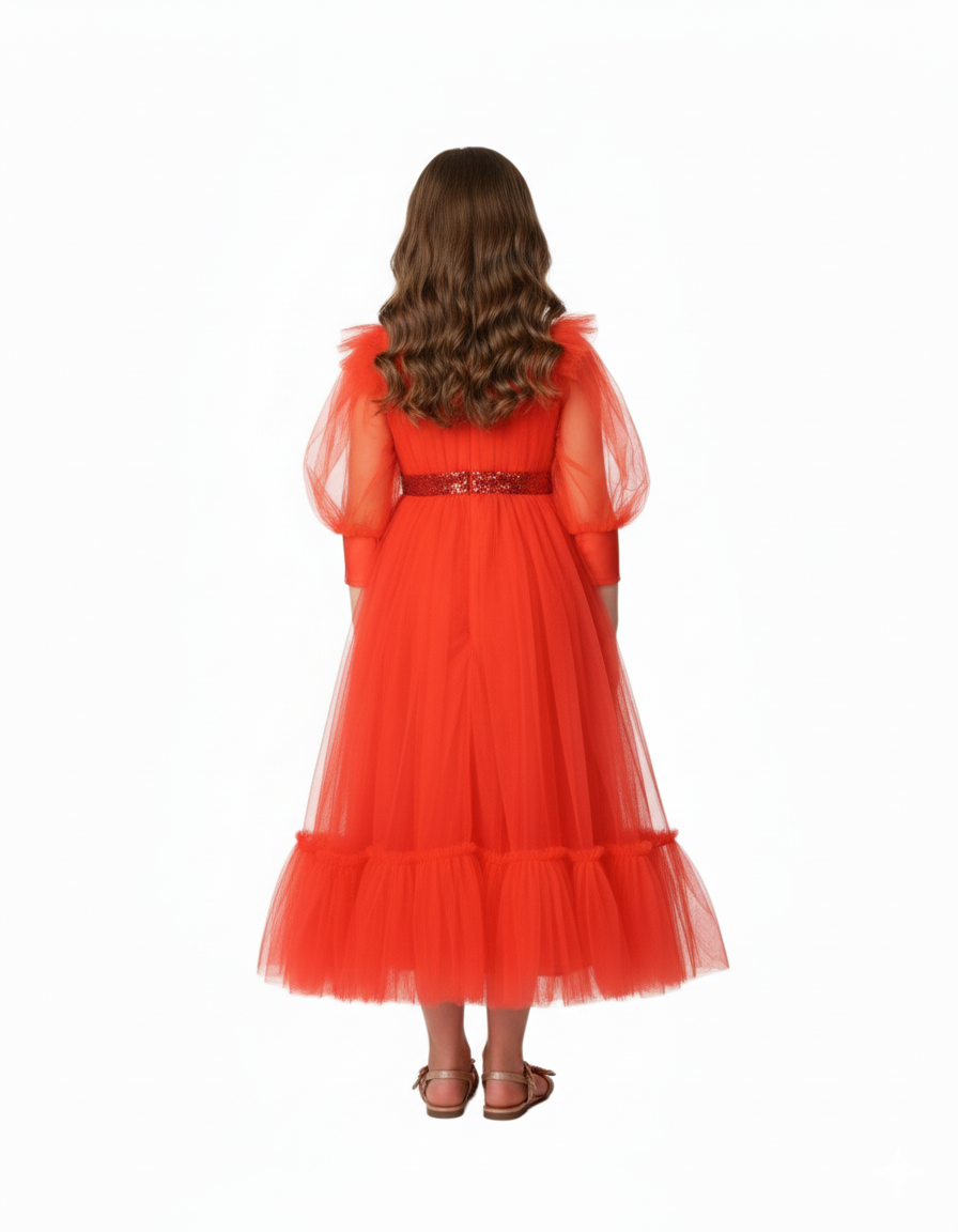 Bidani - Girl's Emelia Collection Bow Detail Dress - Red