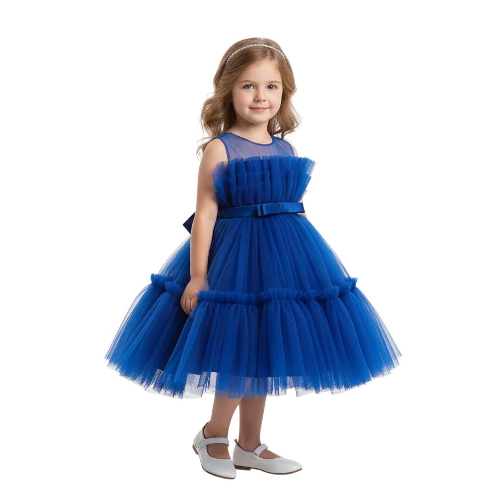 Bidani - Girl's Sleeveless Elegance Dress - Blue