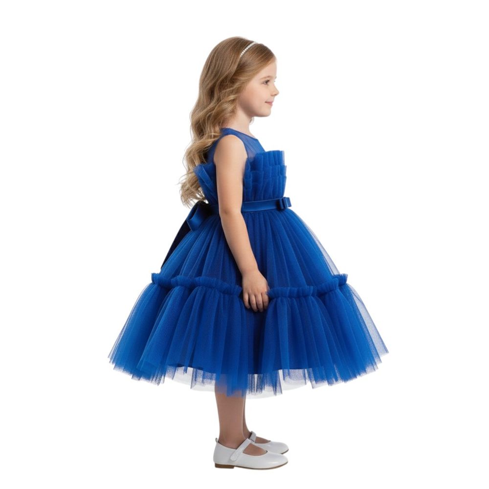 Bidani - Girl's Sleeveless Elegance Dress - Blue