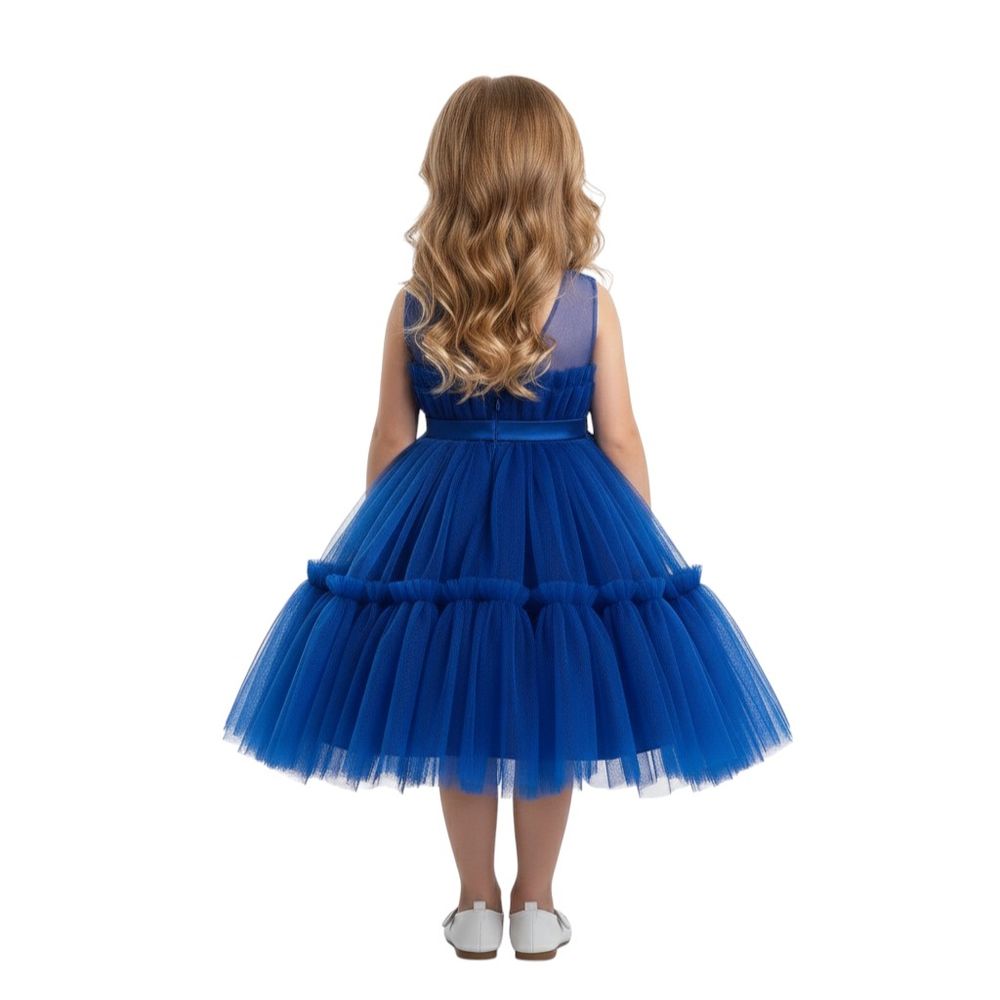 Bidani - Girl's Sleeveless Elegance Dress - Blue