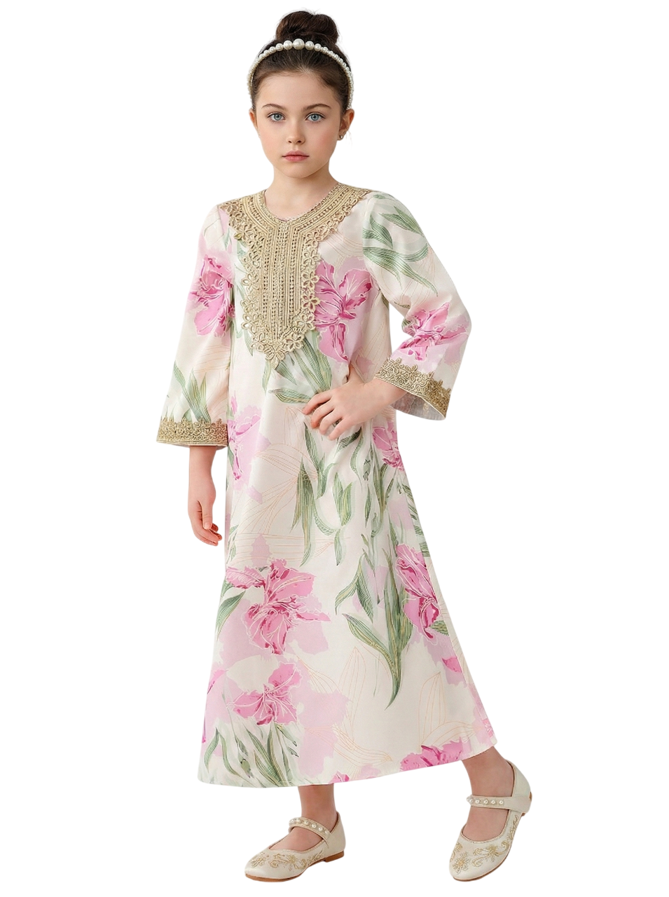 Bidani - Girl's Noor Blossom Kaftan - Multicolor