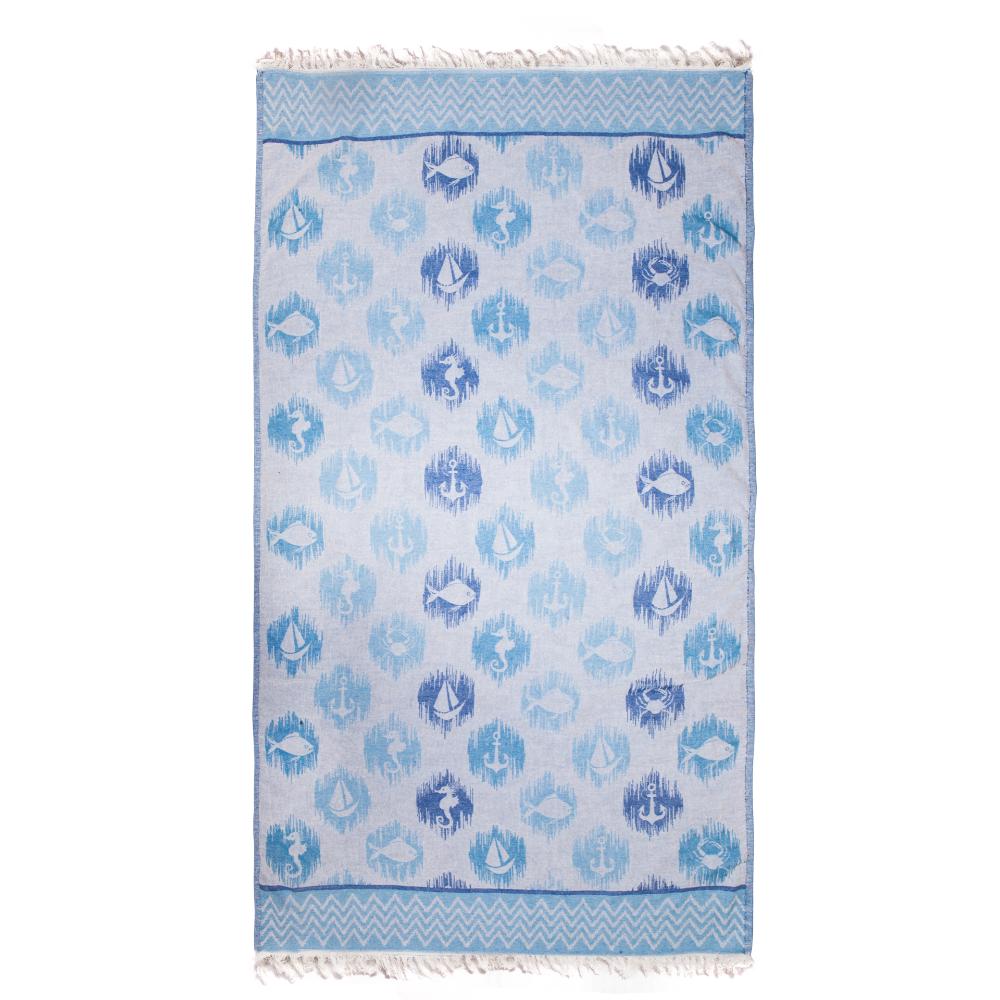 Anemoss - Turkish Beach & Bath Peshtemal - Anchor Patterned