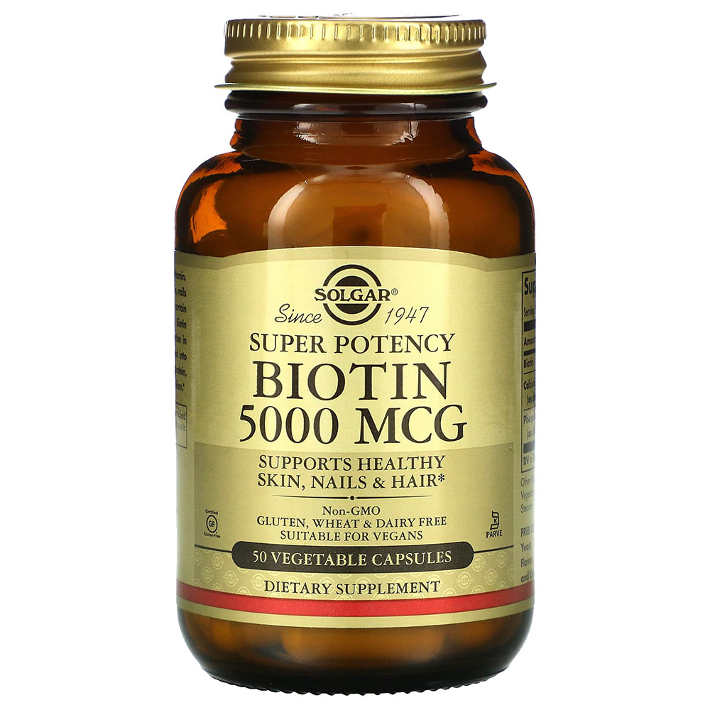 Solgar - Biotin 5000 Mcg Vegetable Capsules - 50 Pcs