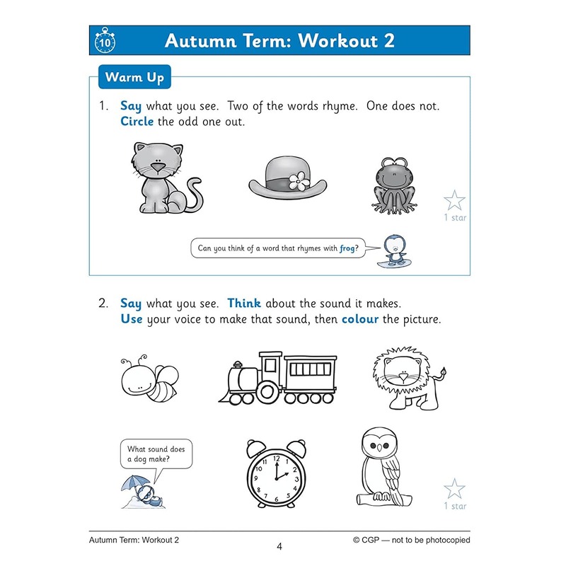 Phonics Reception: English 10-Minute Weekly Workouts