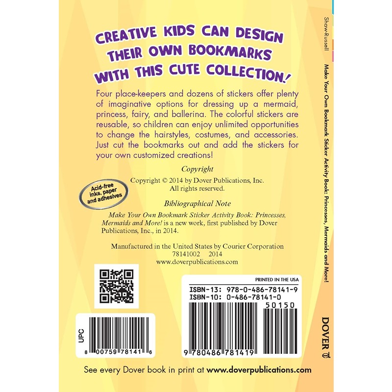 Make Your Own Bookmark Sticker Activity Book