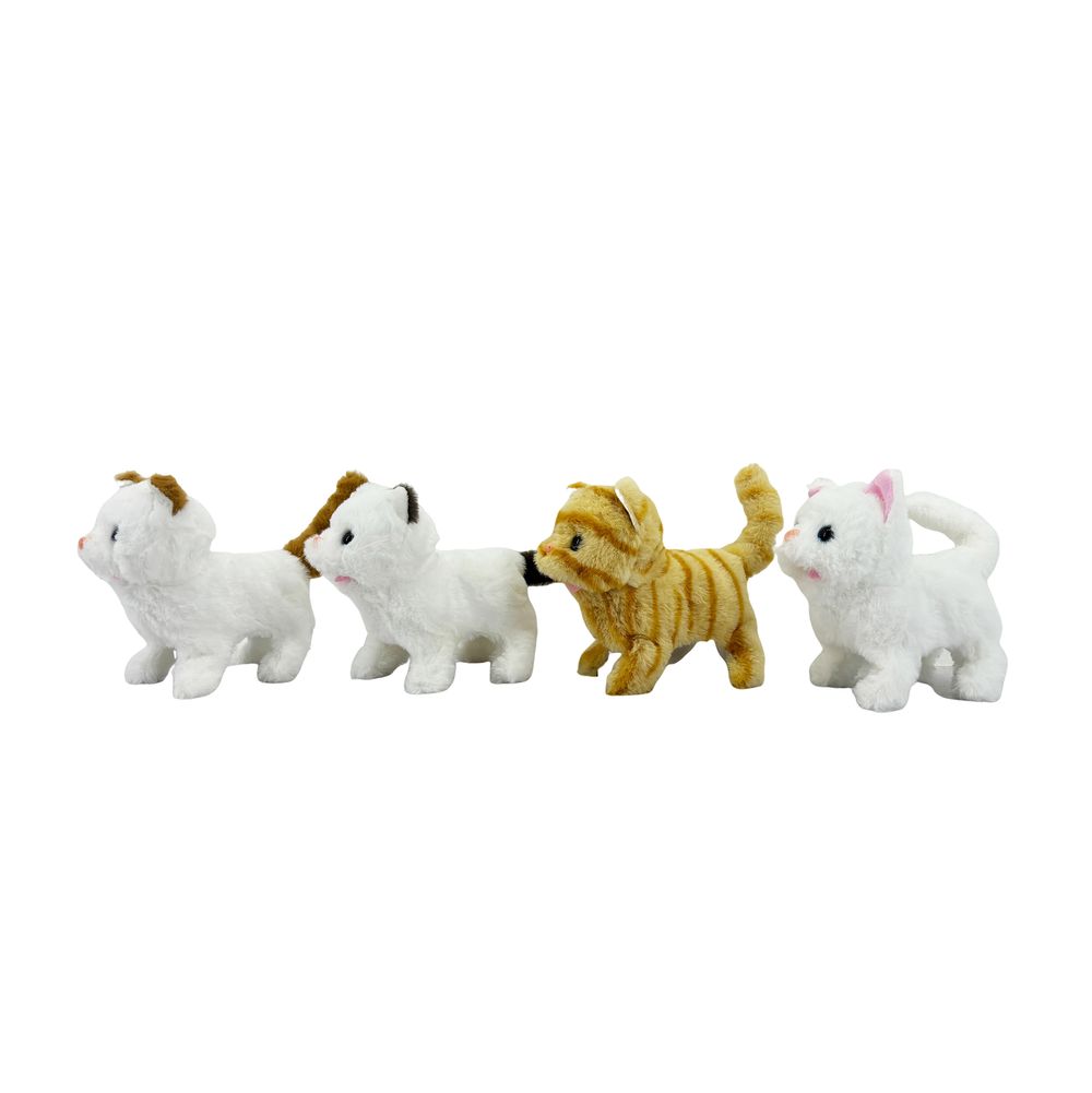 Galaxy Toys - Electronic Walking Plush Cat - Color May Vary - 1 Pc