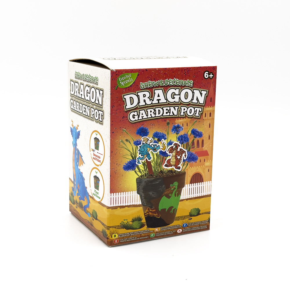 RMS - Grow, Paint, And Decorate Mini Dragon Garden Pot 1pc - Assorted