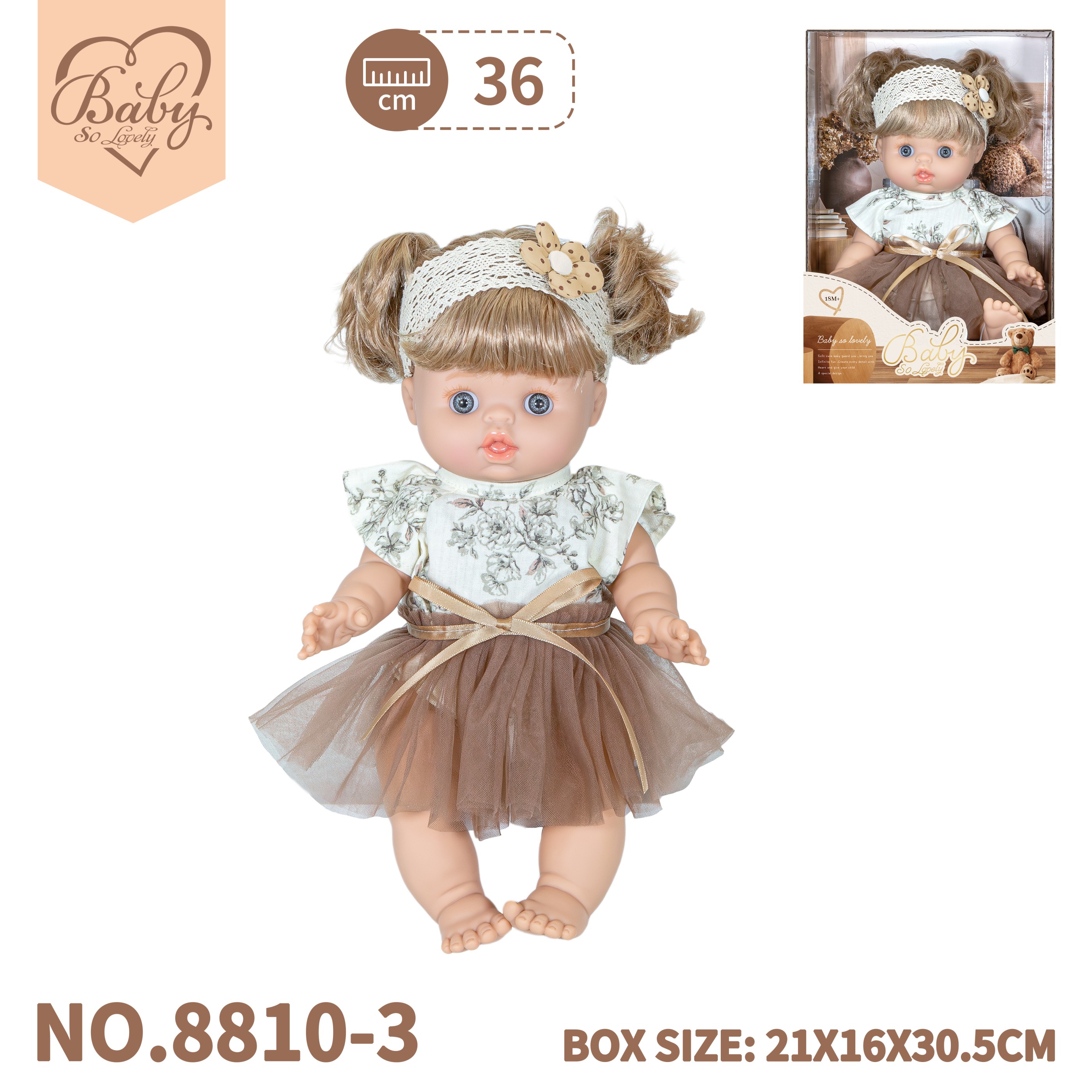 Baby So Lovely - Baby Doll With Floral Dress And Headband