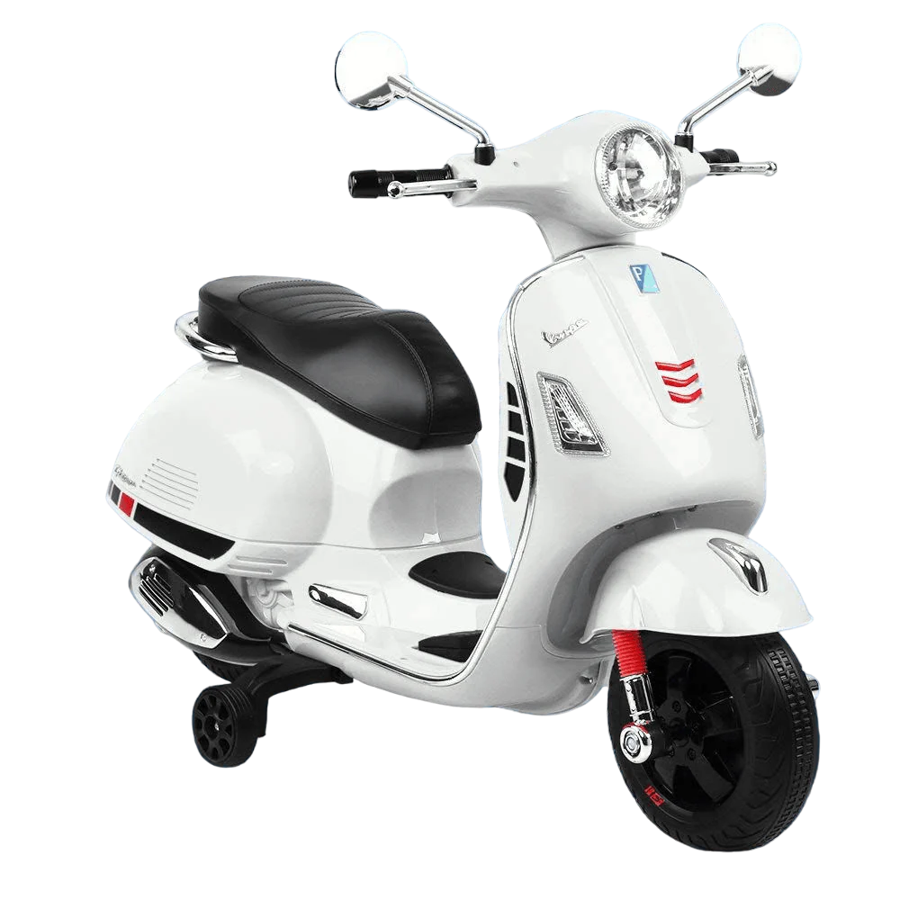 Amsham - Vespa Electric Ride On Scooter Bike - 12V - White