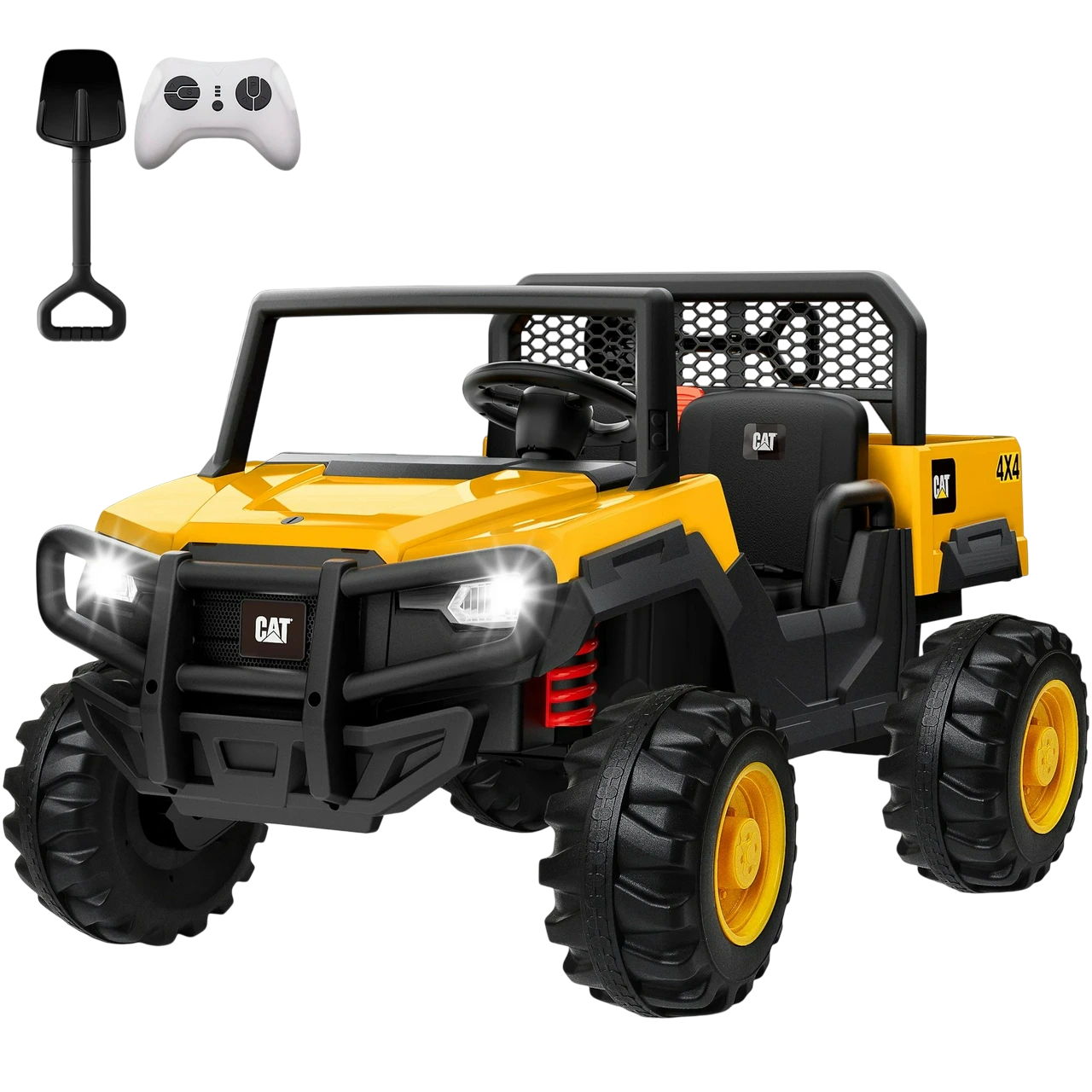 Amsham Caterpillar Electric Ride-On 4WD Dump Truck - Yellow