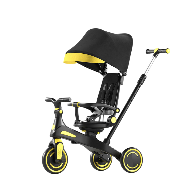 Amsham 5 In 1 Baby Tricycle With Canopy - Multicolor