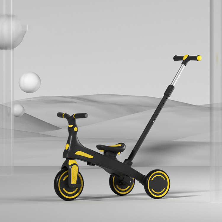 Amsham 5 In 1 Baby Tricycle With Canopy - Multicolor