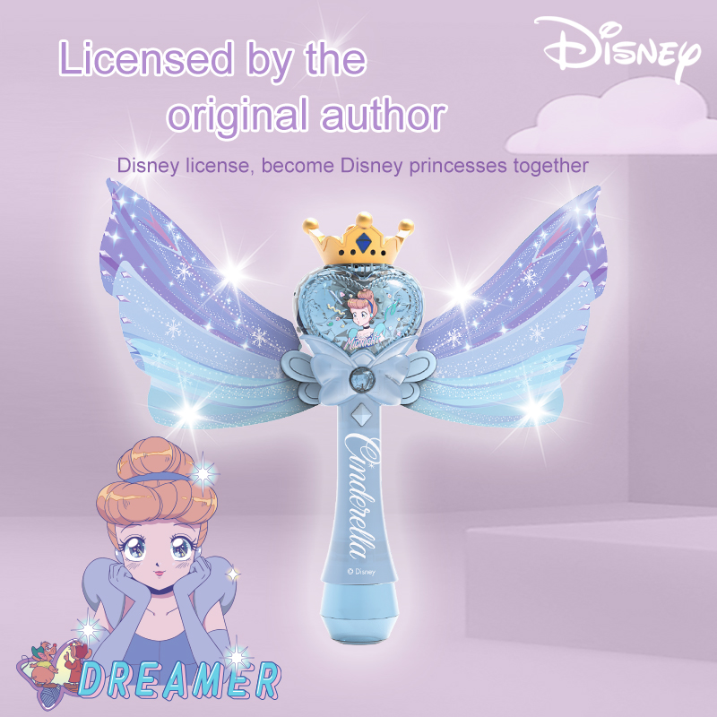 Disney Princess - Cinderella Colorful Bubble Wand For Kids Girls - Frozen Blue