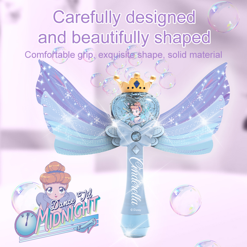 Disney Princess - Cinderella Colorful Bubble Wand For Kids Girls - Frozen Blue