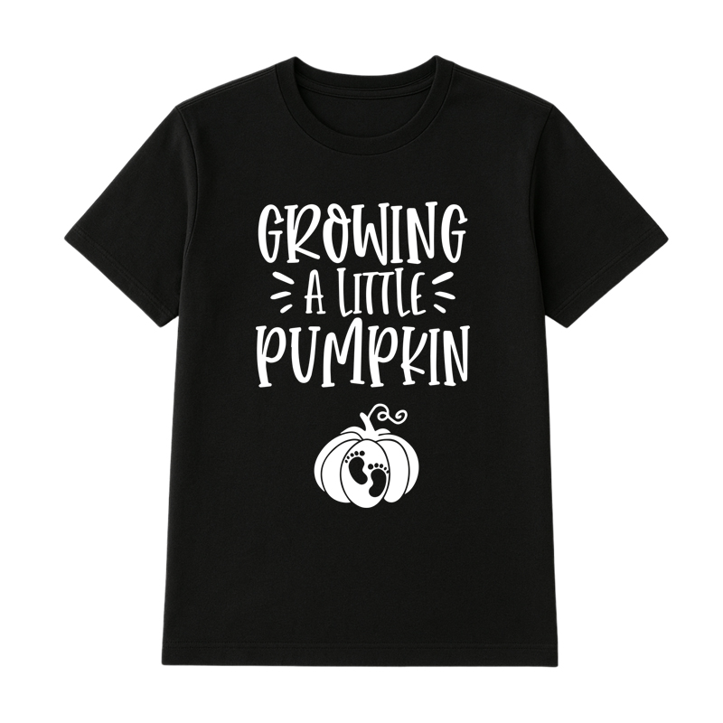Matching Family Outfits Growing A Little Pumpkin Printed Women's T-Shirt - Black