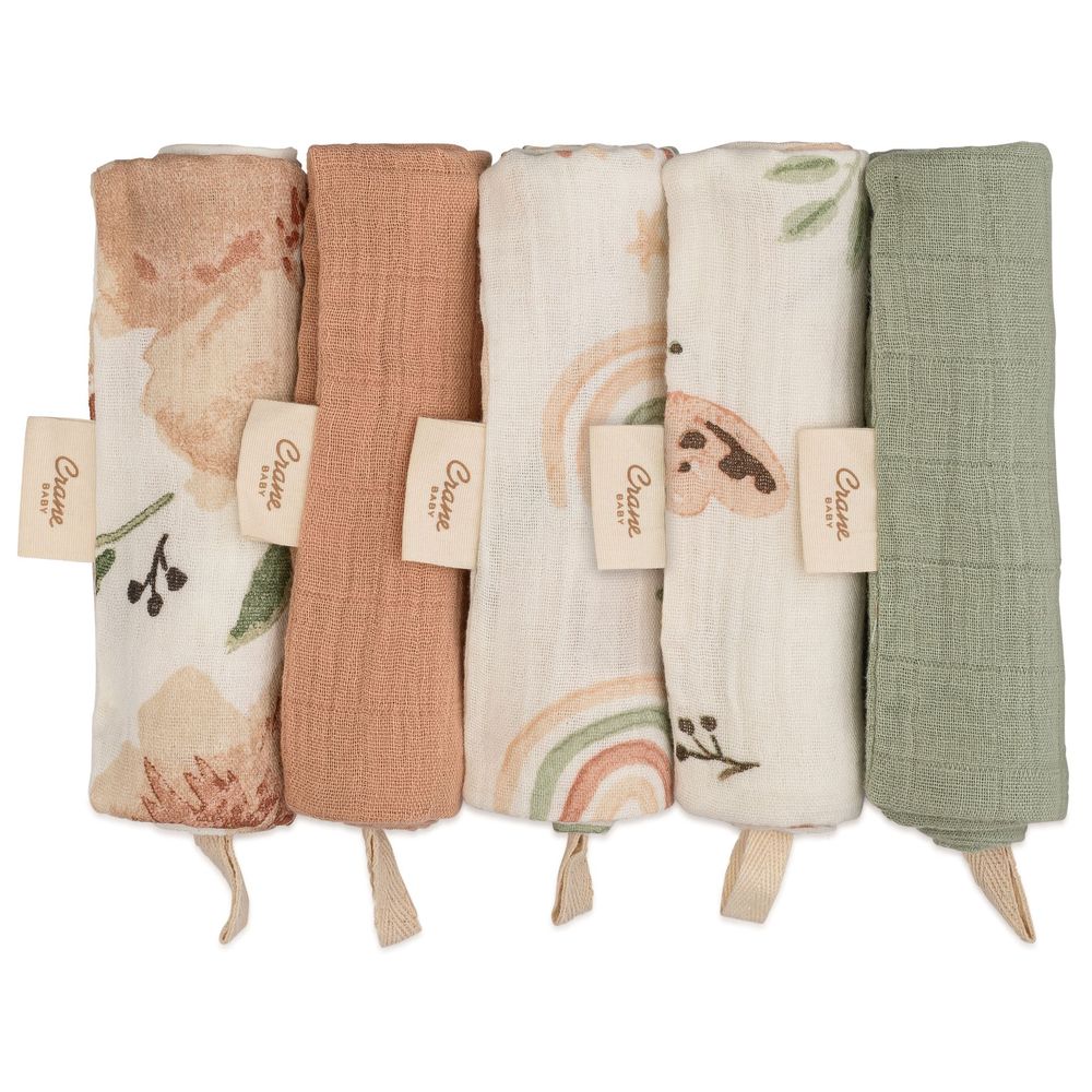 Crane Baby Parker Wash Cloth - Pack of 5