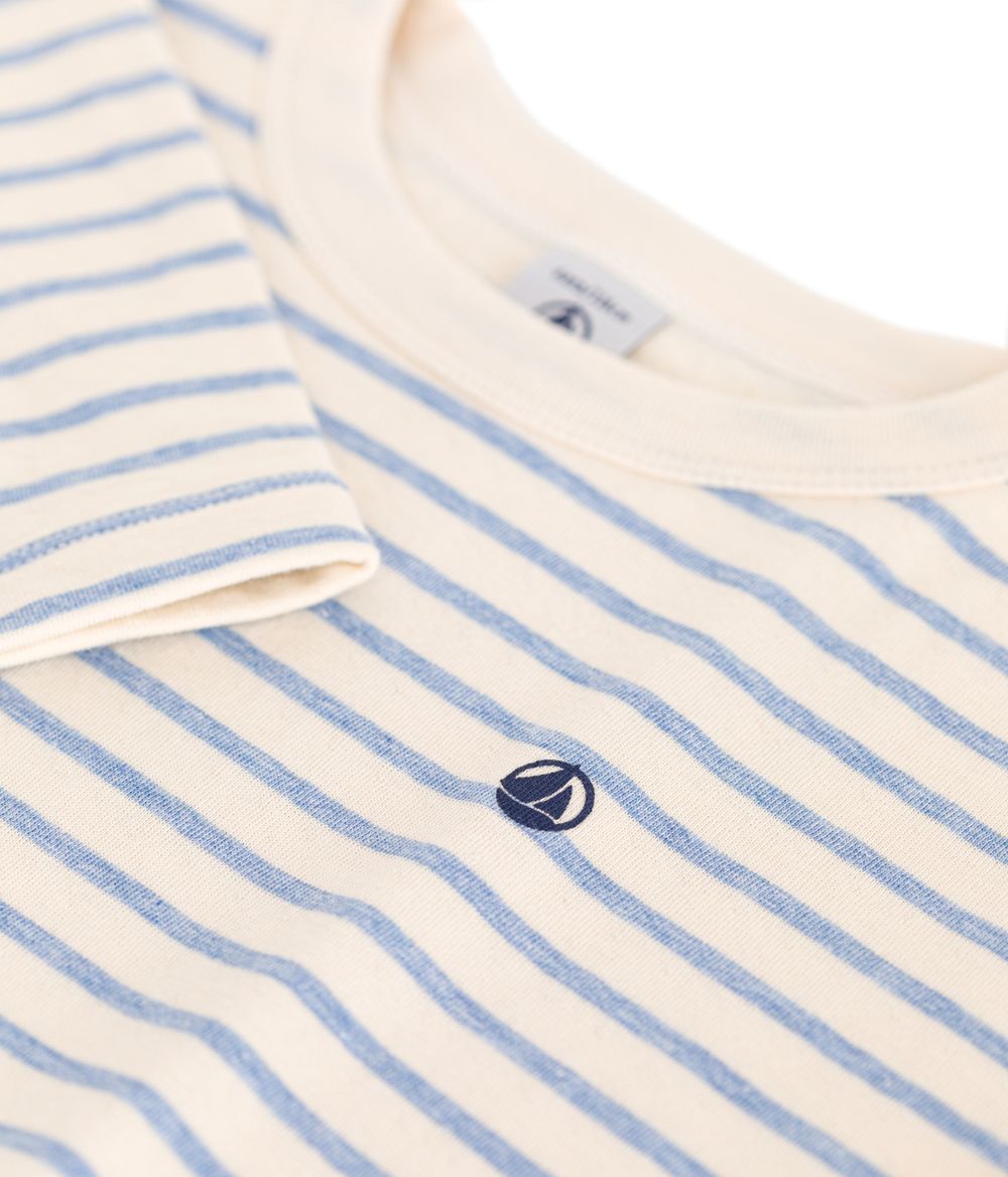 Petit Bateau - Tee Shirt Ml - Avalanche/Sky Chine White/Blue