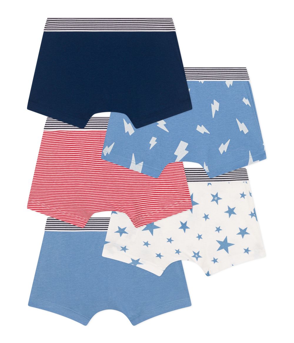Petit Bateau - Printed Cotton Boxers For Children Pack Of 5