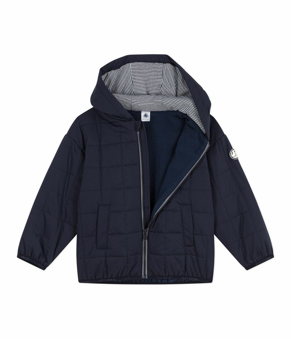 Petit Bateau - Boys' Plain Light Puffer Jacket - Smoking Blue