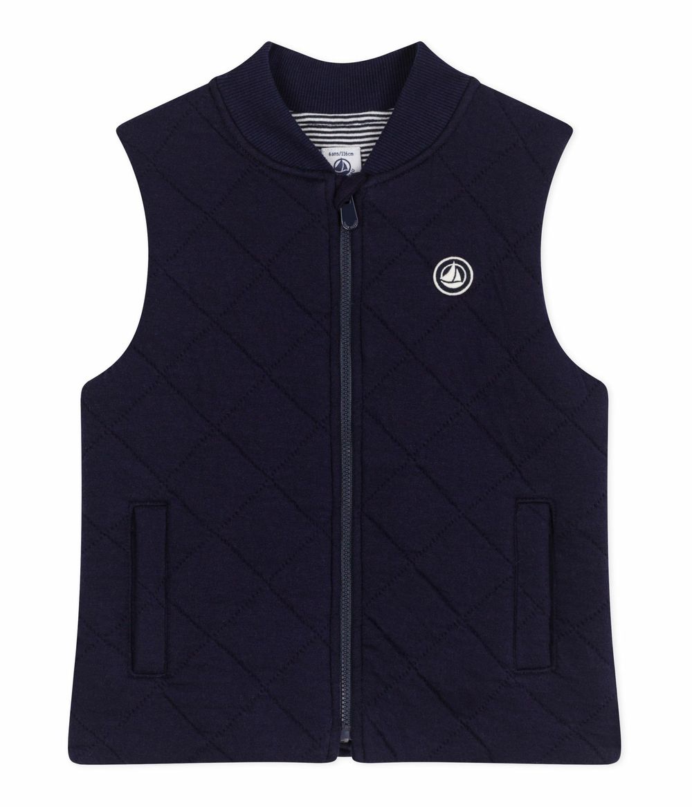 Petit Bateau - Kids Sleeveless Plain Cotton Cardigan - Soir