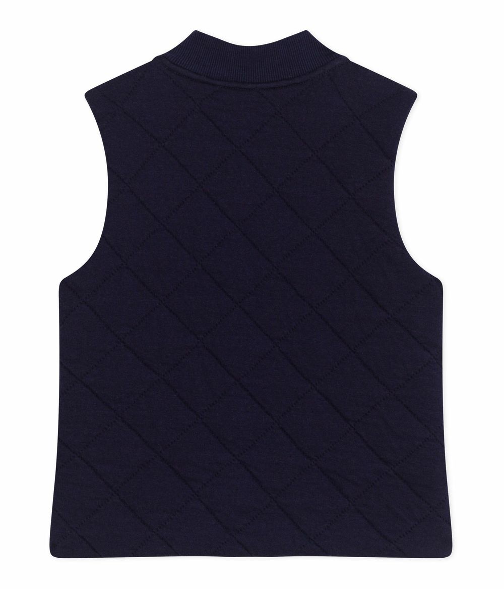 Petit Bateau - Kids Sleeveless Plain Cotton Cardigan - Soir