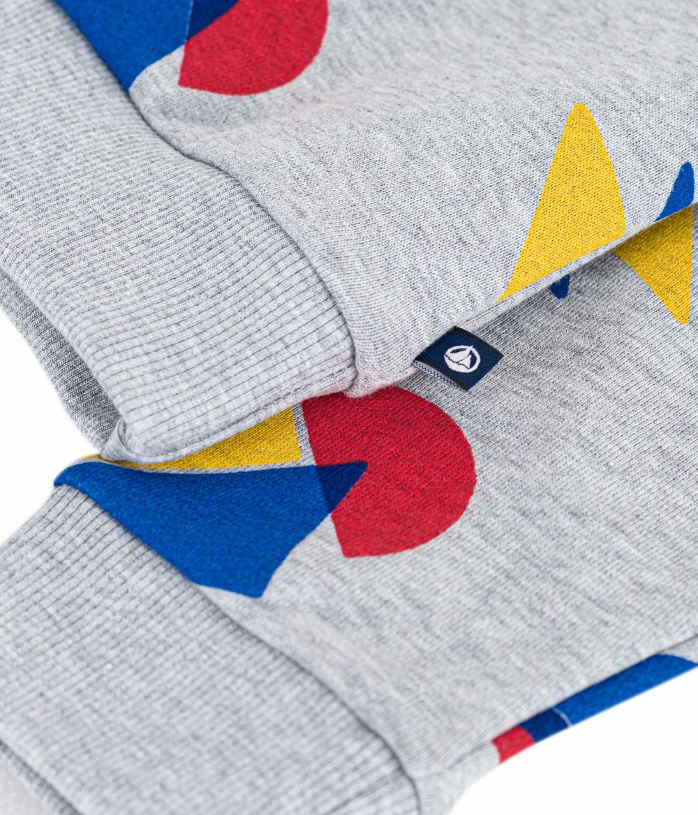 Petit Bateau - Boys' Printed Cotton Sweatshirt - Fumee/Multicolor