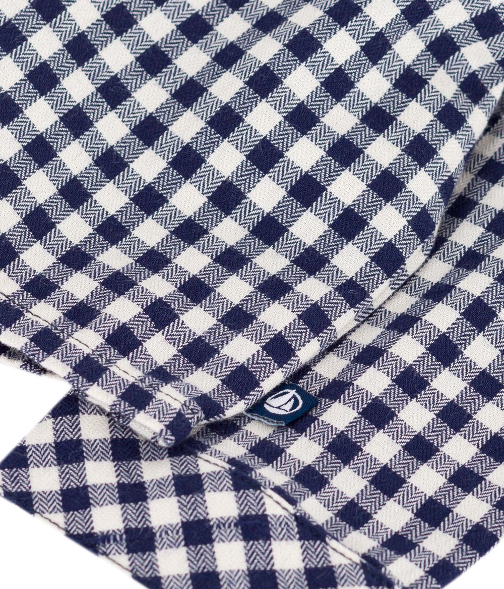 Petit Bateau - Baby Boys' Checked Full Sleeves Flannel Shirt - Soir/Milk