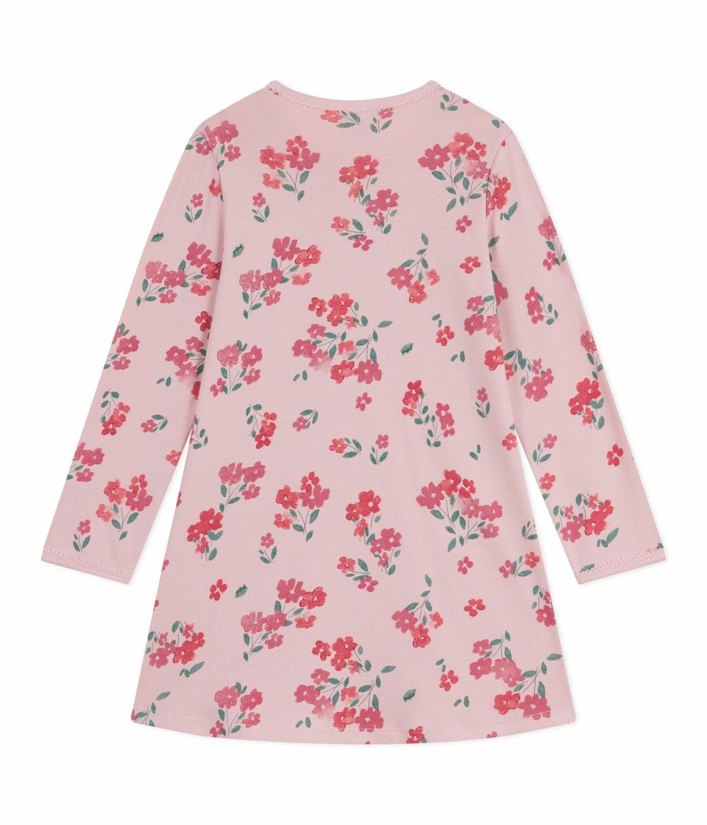 Petit Bateau - Girl's Floral Print Cotton Night Dress - Joli Pink