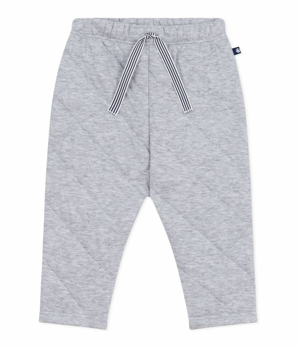 Petit Bateau - Baby Boy's Plain Thick Cotton Trousers - Fumee Chine Grey
