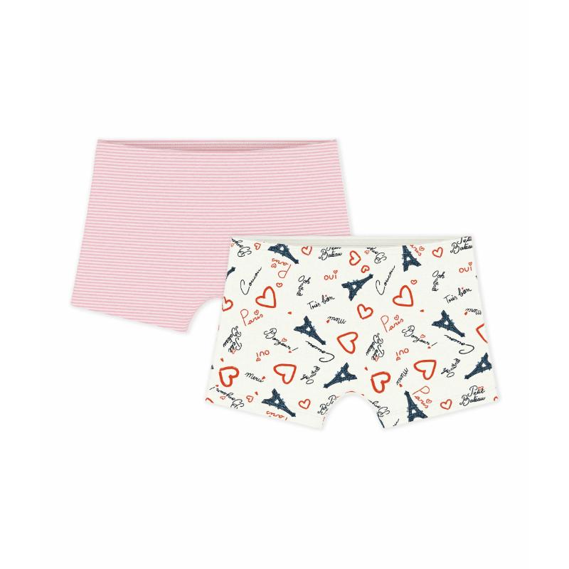 Petit Bateau - 2pc-Set - Girl's Long Paris Print Shorties - Multicolor
