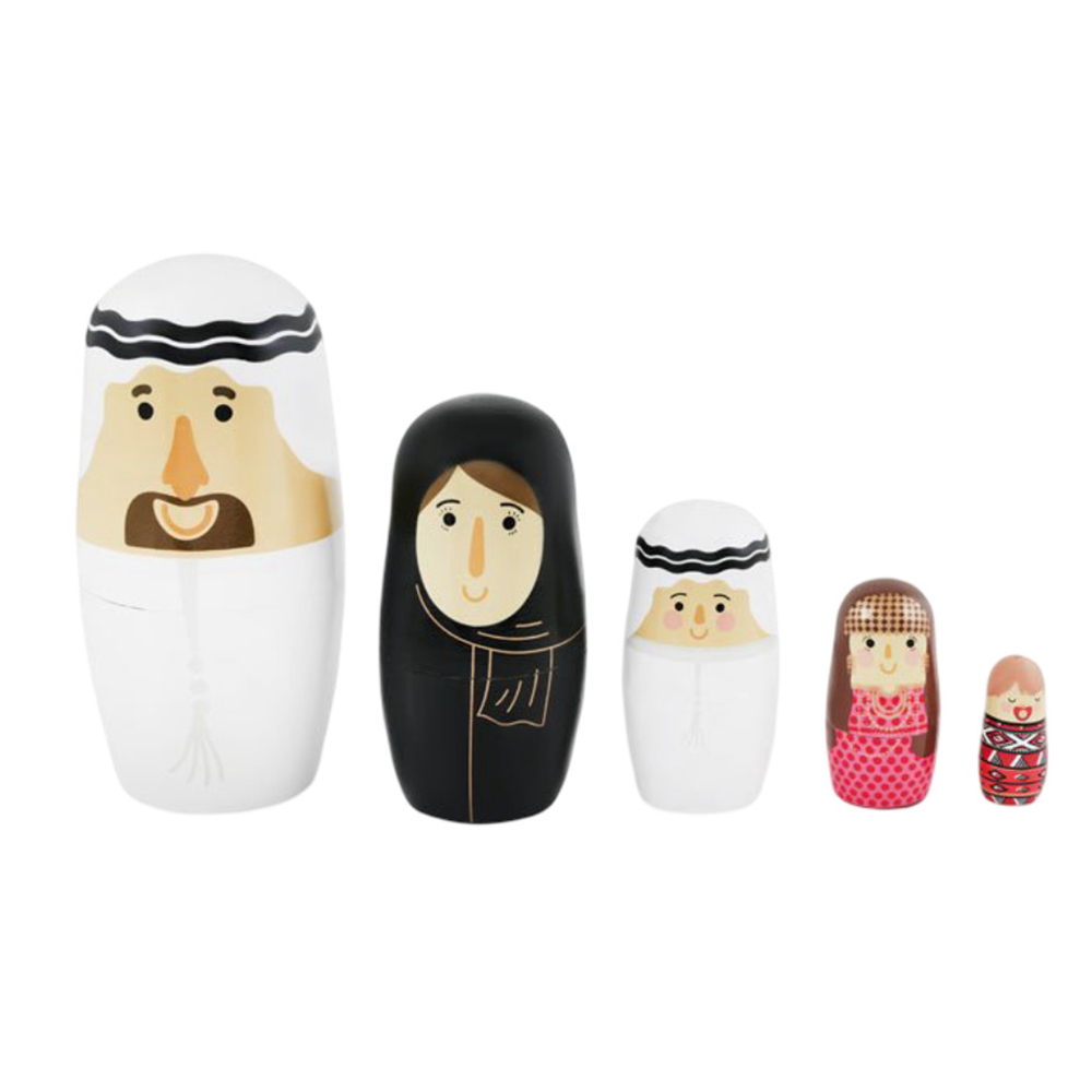 Maison Tini Emirati Family Nesting Dolls - 5 Pcs