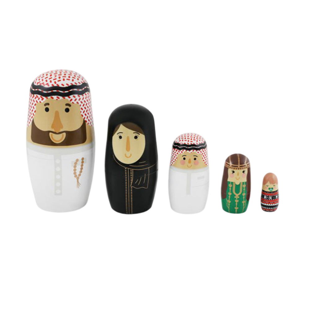 Maison Tini Saudi Arabian Family Nesting Dolls - 5 Pcs
