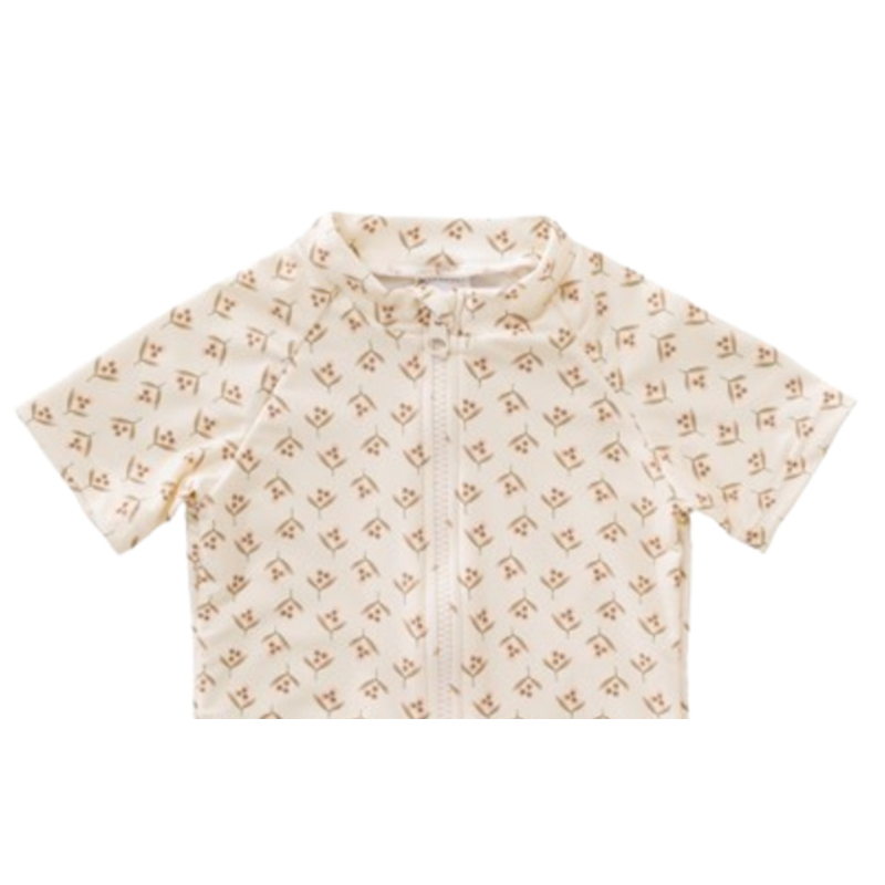 Fresk - Girl's Olives Printed UV Swimsuit - Beige