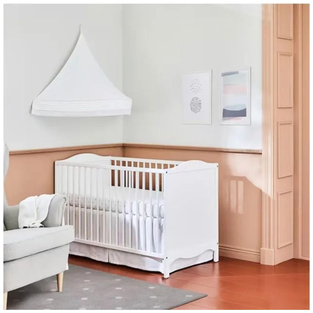 Bumble & Bird 3-in-1 Basic Wooden Cot Bed & Toddler Sofa - White