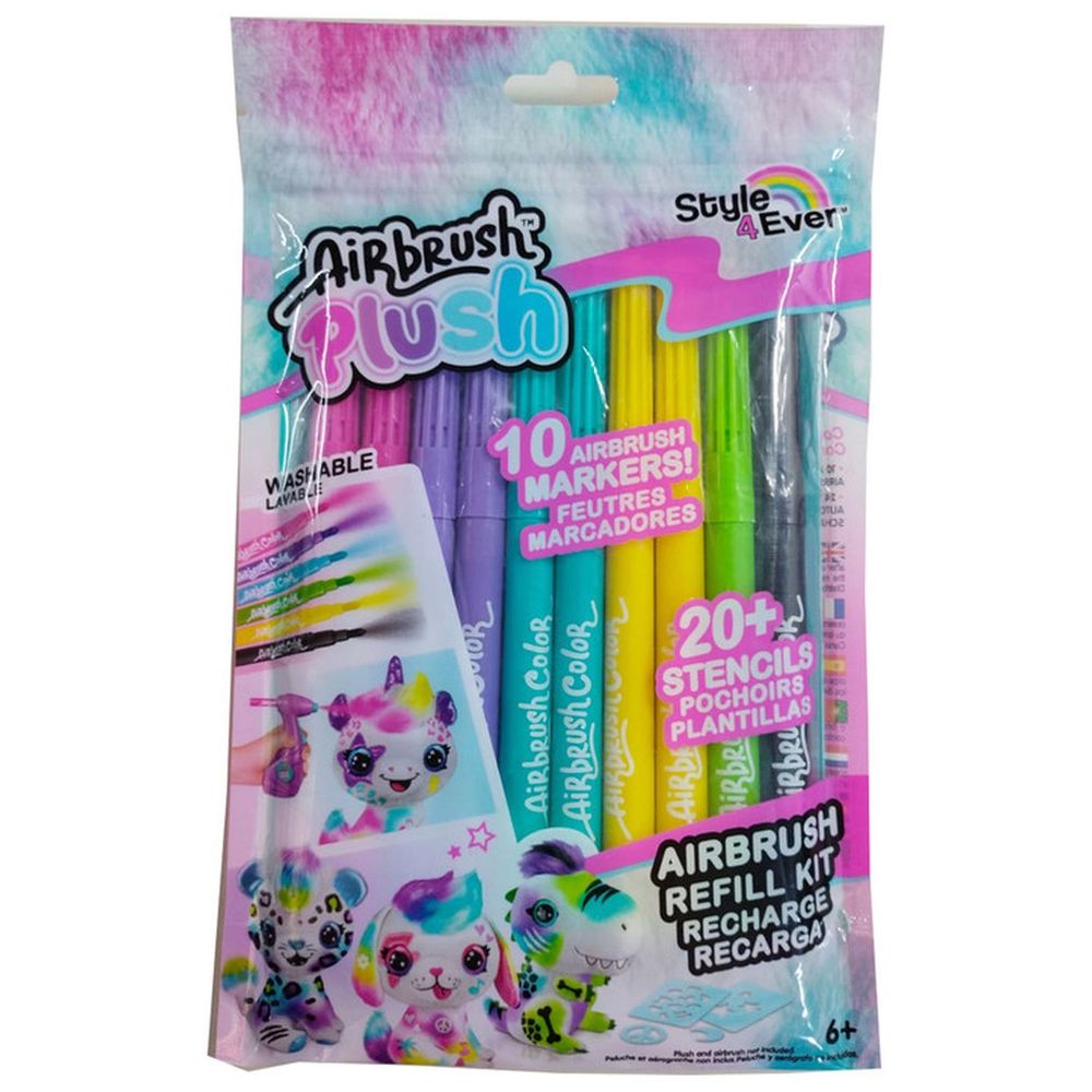 Canal Toys - Airbrush Refill Kit With 10 Pens & 2 Stencils