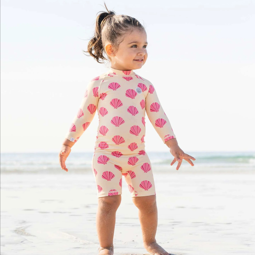 Badawii Beachwear - Baby Girl's Long Sleeves UV Swimsuit - Pink