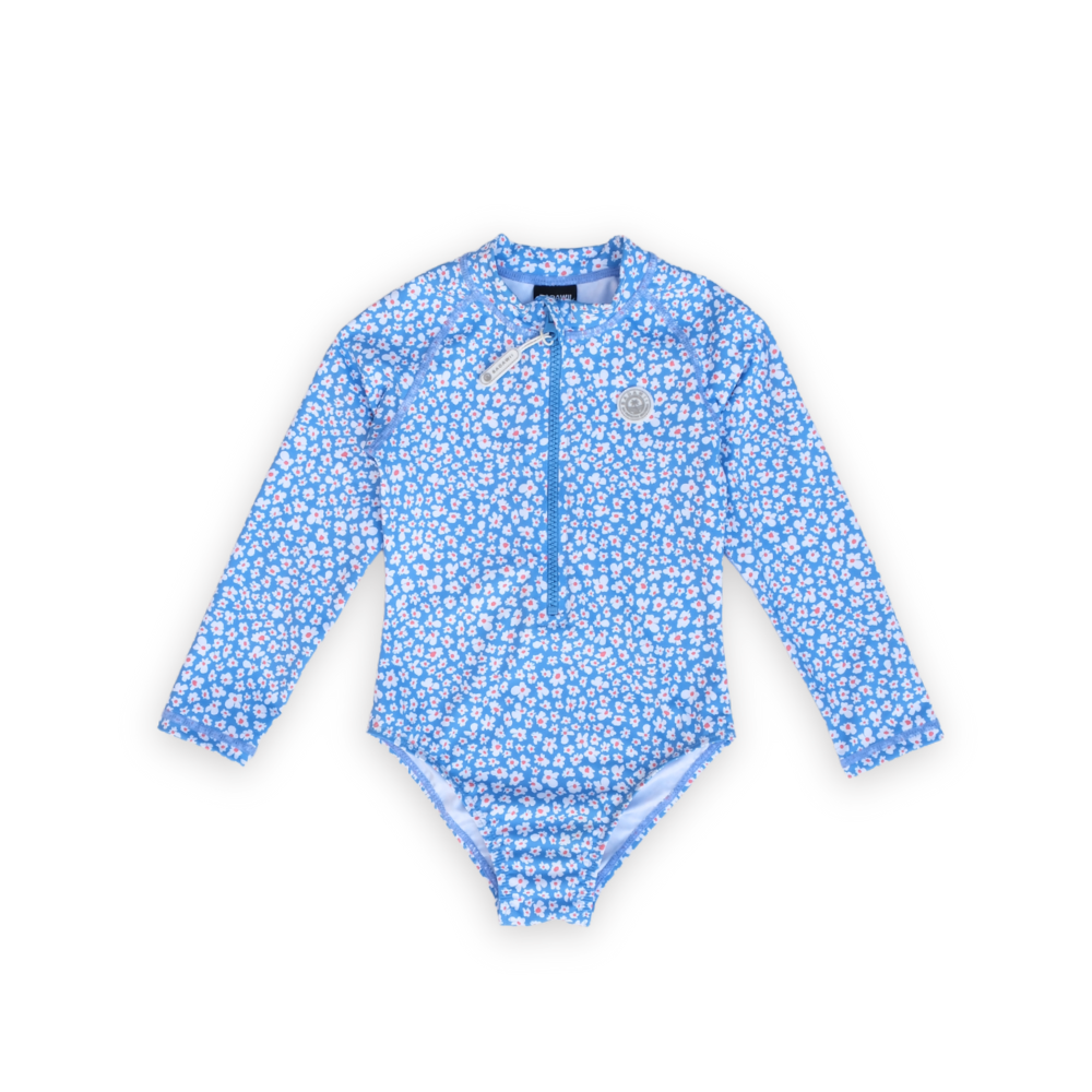 Badawii Beachwear - Girl's Long Sleeves UV Swimsuit - Blue