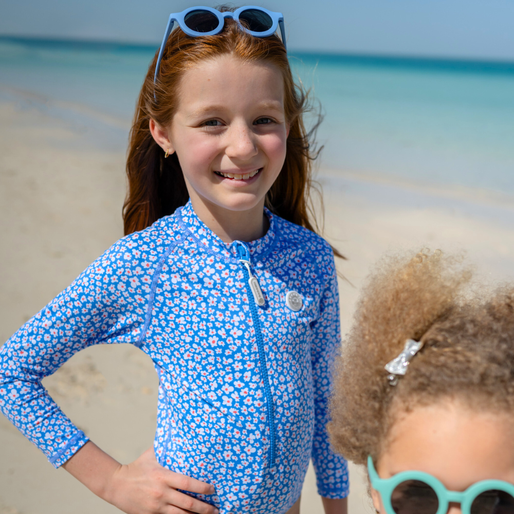 Badawii Beachwear - Girl's Long Sleeves UV Swimsuit - Blue