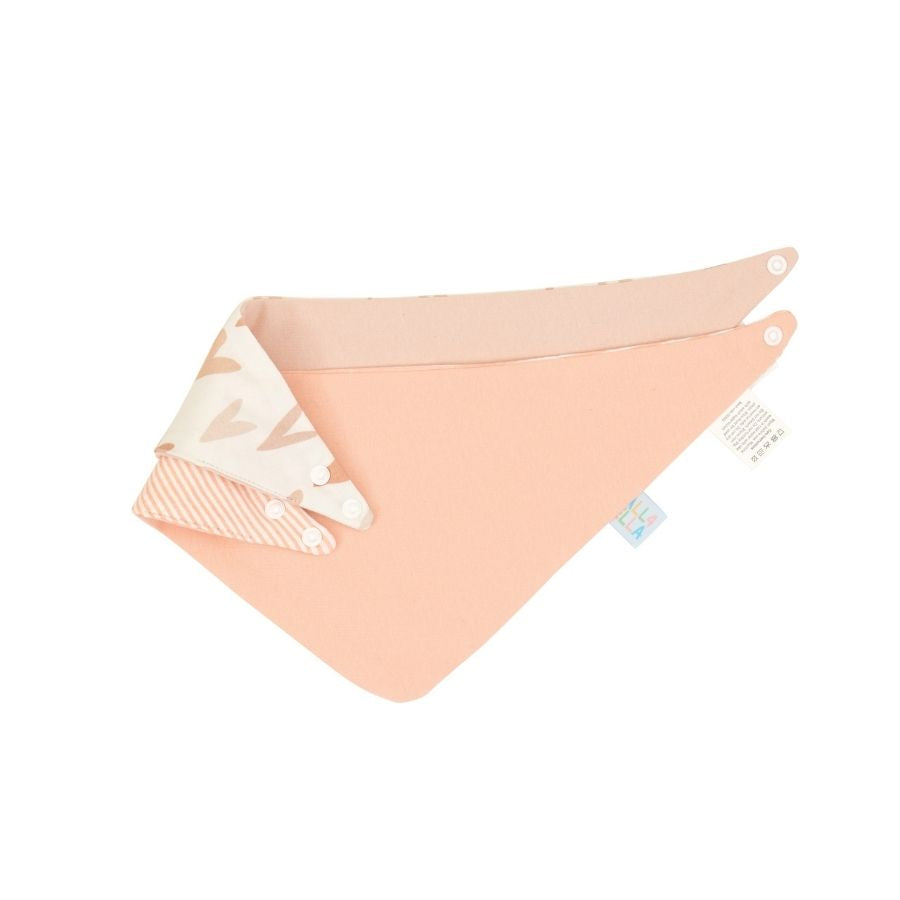 All4Ella - Reversible Bandana Bibs - Hearts - 2 Pcs
