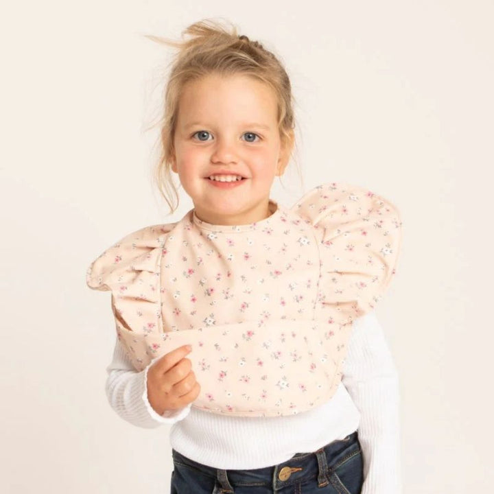 All4ella - Recycled Frills Bib - Daisy - Light Pink