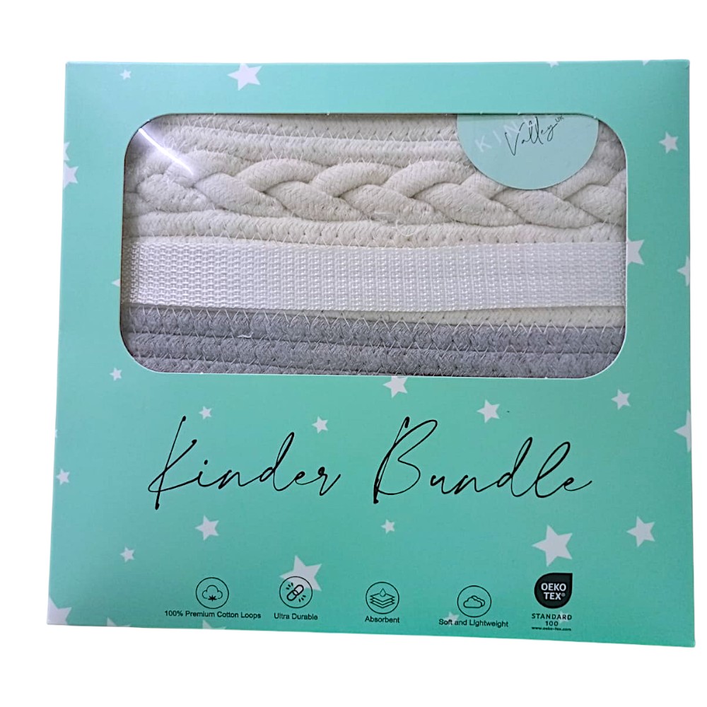 Kinder Valley Crochet Storage Bag - Grey/White
