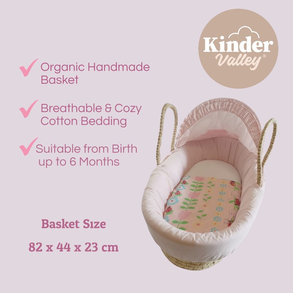 Kinder Valley - Pink Floral Moses Basket