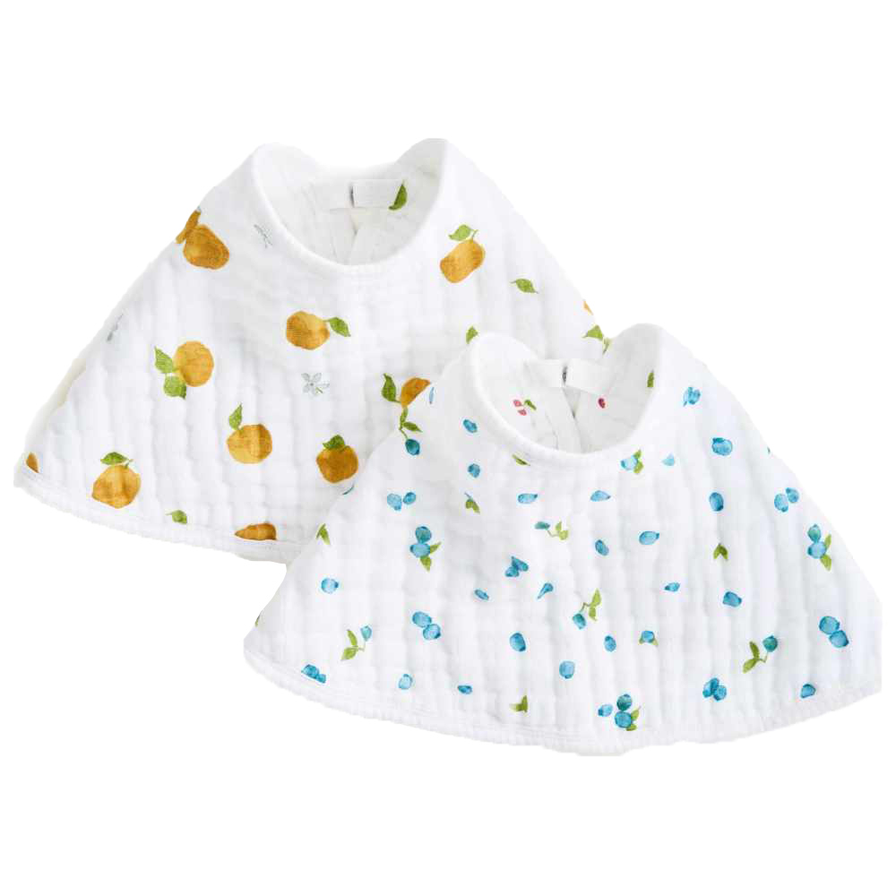 Aden + Anais - Organic Cotton Muslin Burpy Bibs - Fresh Fruit - 2 Pcs