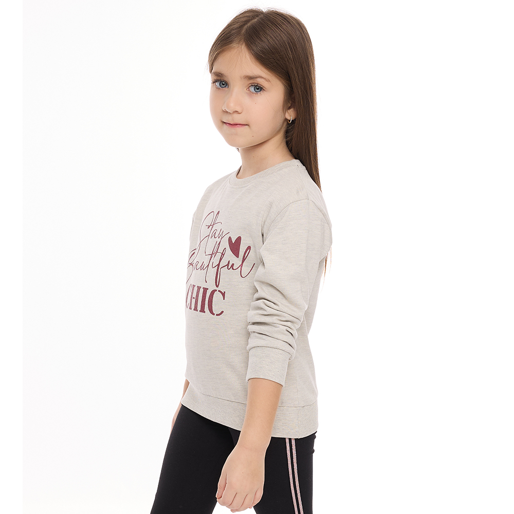 Victor And Jane - Girls Stylish Glitter Printed Sweatshirt - Grey