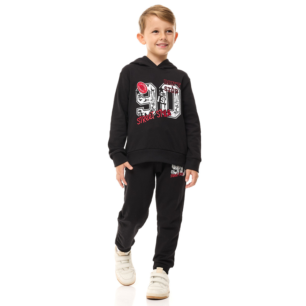 Victor and Jane - Boys' Hoodie & Jogger 2-Piece Set - Black
