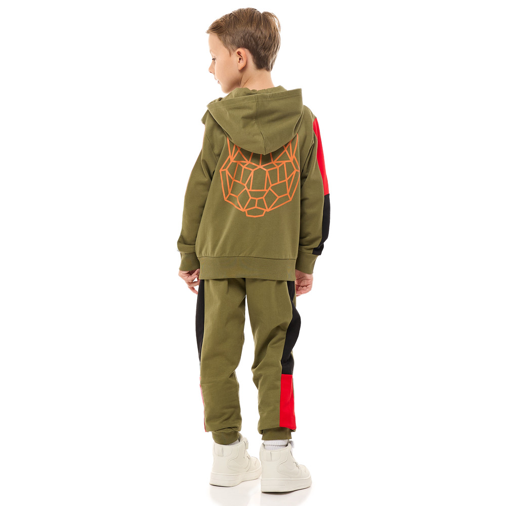 Victor and Jane - Boys' Fullzipper Hoodie & Jogger 2-Piece Set - Olive