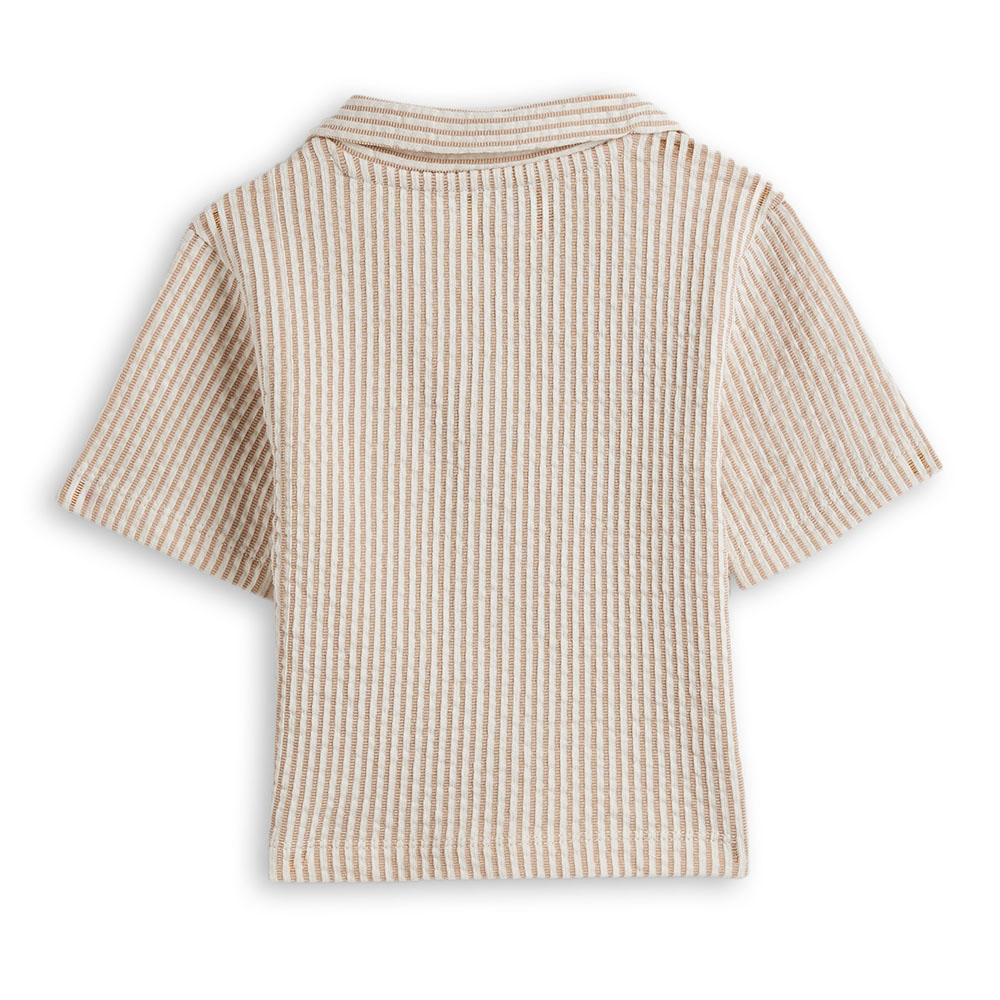 Dirkje - 2pc-Set - Boy's Striped Shirt & Shorts - Sand
