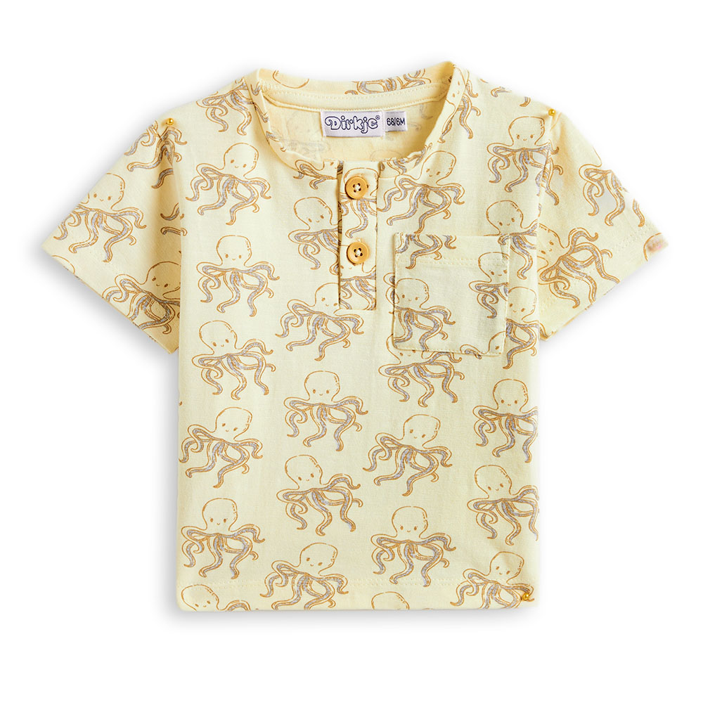 Dirkje - 2pc-Set - Boy's Octopus Printed Shirt & Pants - Sand